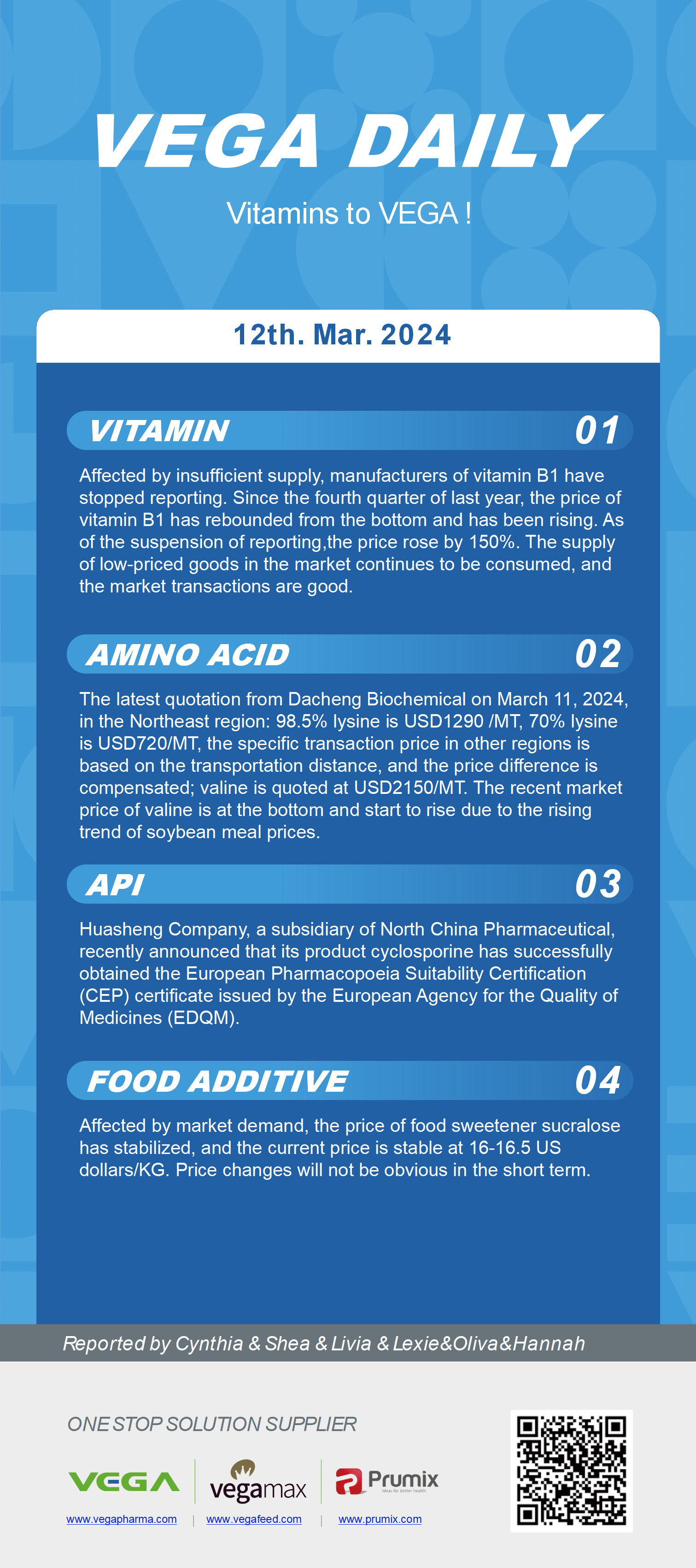 Vega Daily Dated on Mar 12th 2024 Vitamin Amino Acid APl Food Additives.png